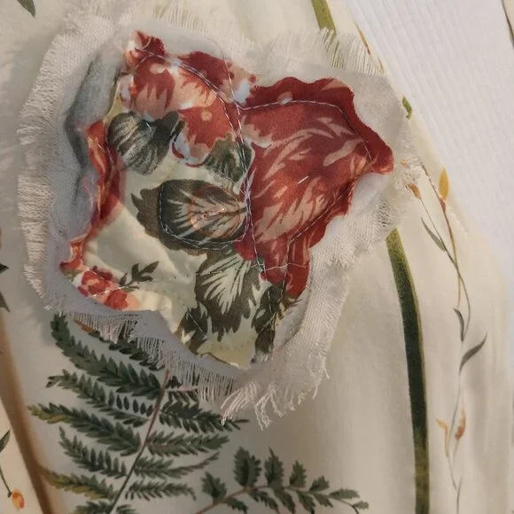 3501 Size XL Yellow and Green Long Length Duster Made from Linen  Tablecloth. - Picture 7 of 8